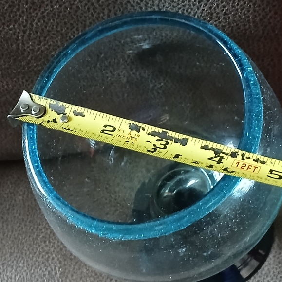 Blue Handblown Glass Goblet - Picture 3 of 8